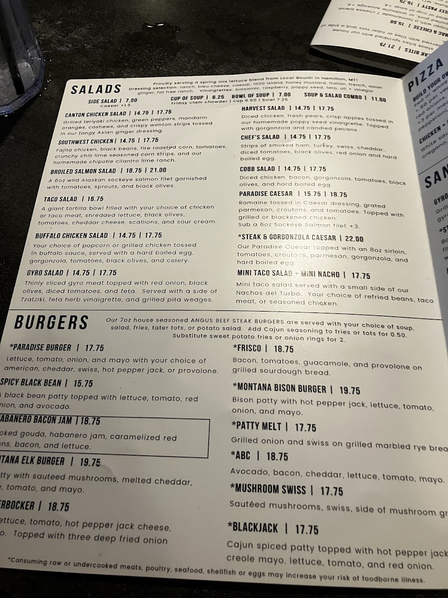 Paradise Falls Menu - Image 4